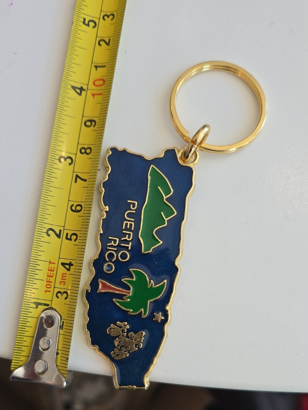 Puerto Rico Blue & Green Island Keychain - Picture 2 of 2